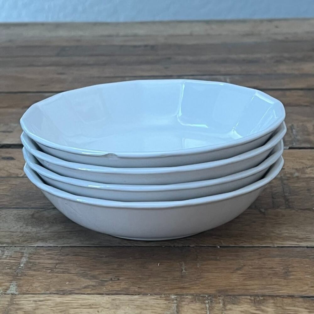 Ironstone White Berry Dessert Bowls Set Of Four 5.5" Made in USA